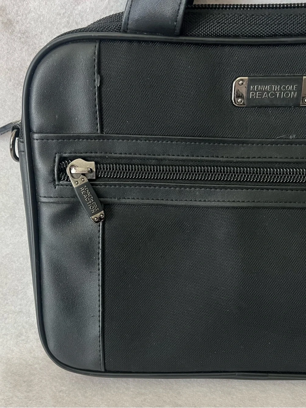 Kenneth Cole Reaction R-Tech Black Laptop Briefcase with Front Zip Pocket